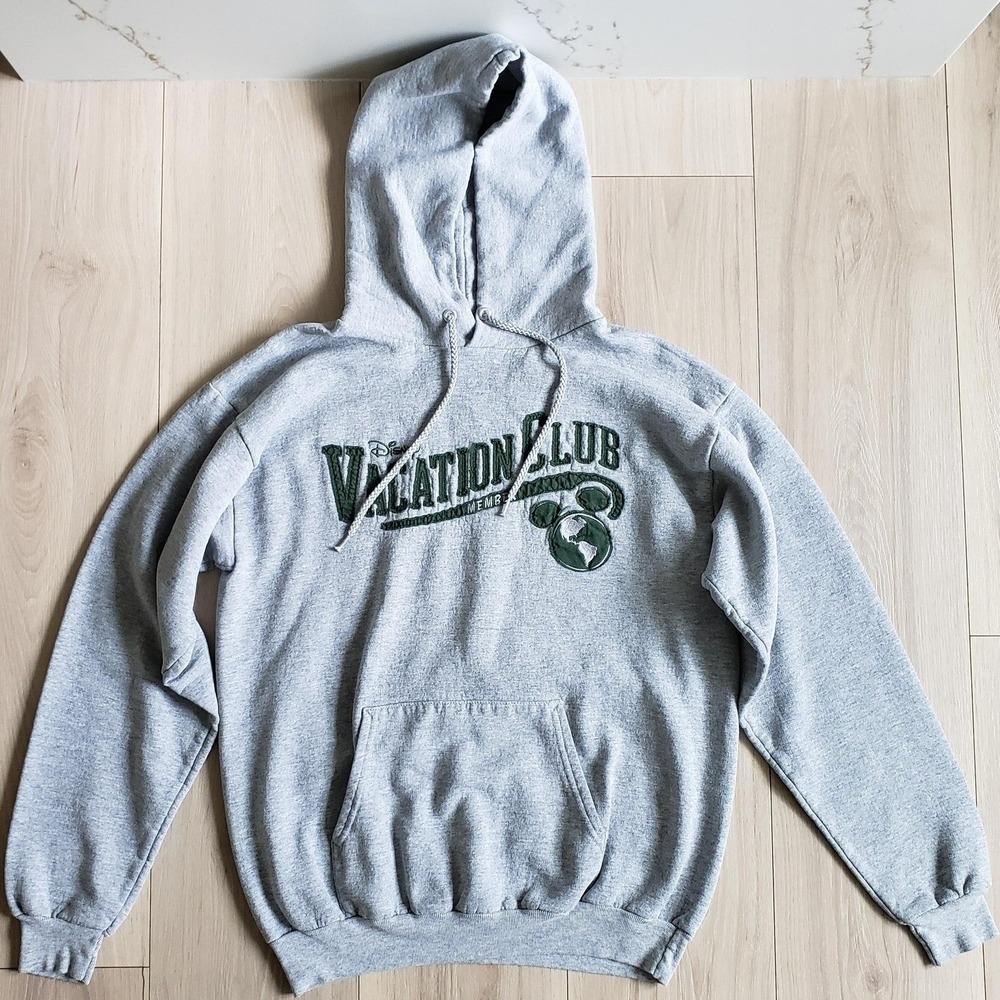 Disney Parks Hoodie Adult M Gray Fleece Graphic Vacation Club Mickey Mouse‎